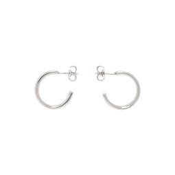 Silver Numeric Minimal Signature Hoop Earrings 241188F022002