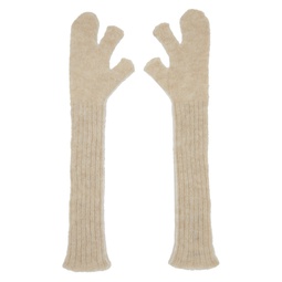 Beige Alpaca Wool Gloves 222188F012000