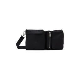 Black Three Pocket Nylon Crossbody Bag 241188F048021
