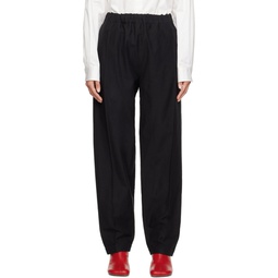 Black Creased Trousers 231188F087015