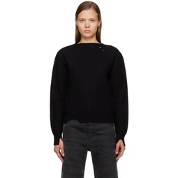 Black Cutout Sweater 232188F096007