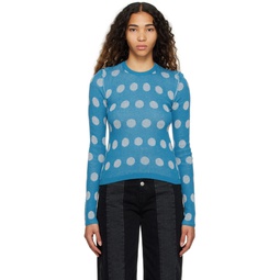 Blue Polka Dot Sweater 231188F096012