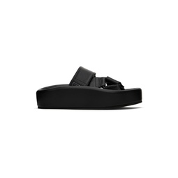 Black Webbing Slip On Platform Sandals 241188F124000