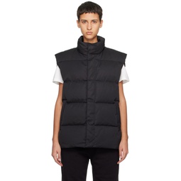 Black Quilted Down Vest 232188F068007