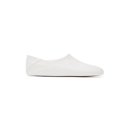 White Ballet Shoe Slip On Loafers 241188M231002