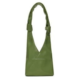 Green Mini Triangle Knotted Bag 231188M170036