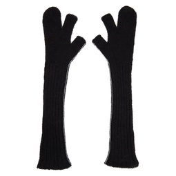 Black Alpaca Wool Gloves 222188F012002