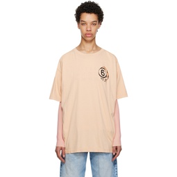 Orange Cutout T Shirt 231188F110039