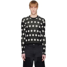 Black Polka Dot Sweatshirt 231188M202011