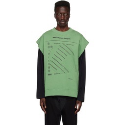 Green Paneled Sweatshirt 231188M202005