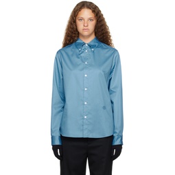 Blue Embroidered Shirt 231188F109019
