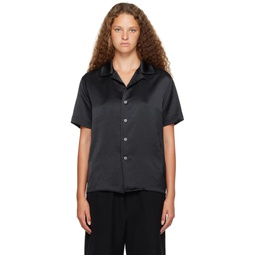 Black Crinkled Shirt 231188F109006