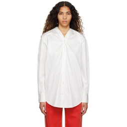 White V Neck Shirt 231188F109011