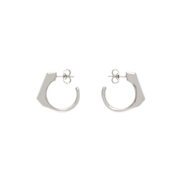 Silver Metal Chiseled Earrings 241188F022010