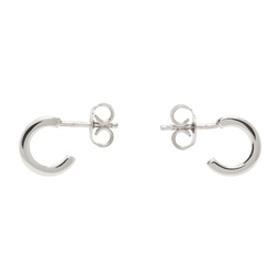Silver Numeric Minimal Signature Hoop Earrings 241188M144000
