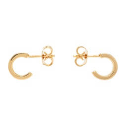 Gold Numeric Minimal Signature Hoop Earrings 241188M144001