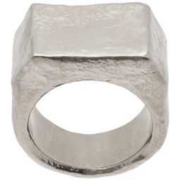 Silver Metal Chiseled Ring 241188F024022