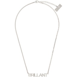 Silver Brass Minimal Logo Necklace 241188F023006