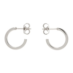 Silver Numeric Minimal Signature Hoop Earrings 241188F022004