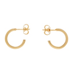 Gold Numeric Minimal Signature Hoop Earrings 241188F022005