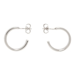 Silver Numeric Minimal Signature Hoop Earrings 241188F022002