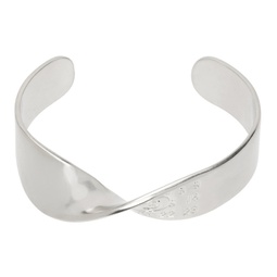 Silver Twisted Cuff Bracelet 241188M142009