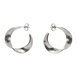 Silver Twisted Hoop Earrings 241188M144007