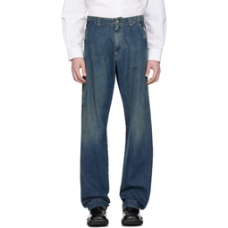 Blue Zip Jeans 241188M186002