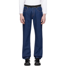 Blue Zip-Fly Jeans 241188M186001