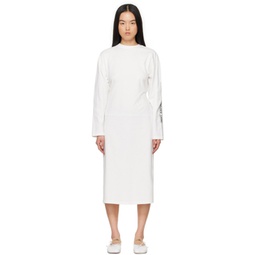 White Mat Satine Brillant Midi Dress 241188F054024