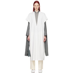 White V-Neck Maxi Dress 241188F055011