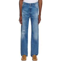 Blue Distressed Jeans 231188M186000