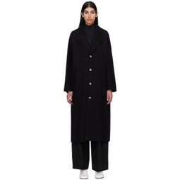 Black Oversized Denim Coat 231188F059005