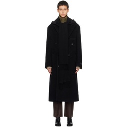 Black Hooded Coat 232188F059008