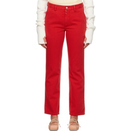 Red Four-Pocket Jeans 231188F069002