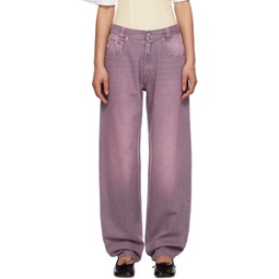 Purple Drawstring Jeans 231188F069020