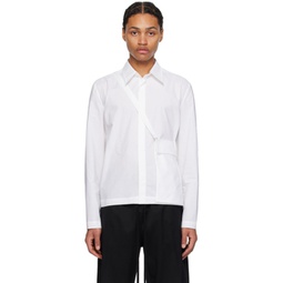 White Detachable Pouch Shirt 241188M192004