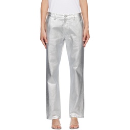 Silver Painted Jeans 231188F069004