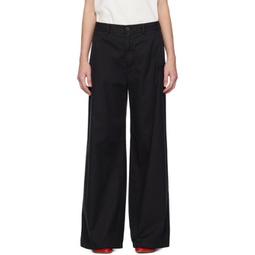 Black Embroidered Trousers 232188F087004
