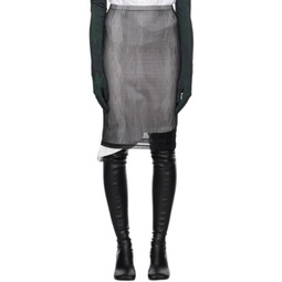 Black Ribbed Midi Skirt 241188F092003