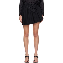 Black Pleated Miniskirt 232188F090003