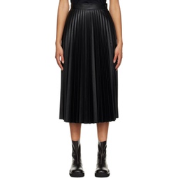 Black Pleated Midi Skirt 231188F092003