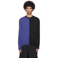 Black & Navy Two-Tone Sweater 241188M201000