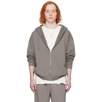 Taupe Safety Pin Hoodie 241188M202001