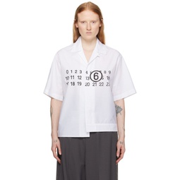 White & Gray Asymmetrical Shirt 241188F109005