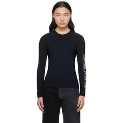 Black Paneled Long Sleeve T-Shirt 241188M213037