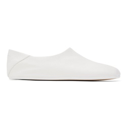 White Ballet Shoe Slip-On Loafers 241188M231002