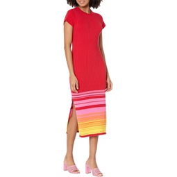 MONROW Sunset Cap Sleeve Midi Dress