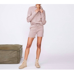 cashmere blend sweater shorts in clay