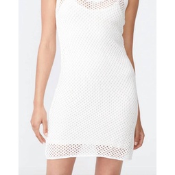 open knit double layer dress in ivory